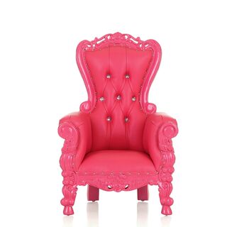 "Mini Tiffany 33" Kids Throne Chair - Hot Pink / Hot Pink