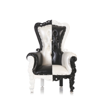 "Mini Tiffany 38" Kids Throne Chair - Black / White