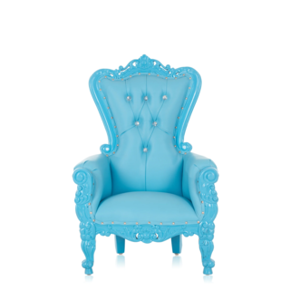 “Mini Tiffany 33" Kids Throne Chair - Light Blue  / Light Blue