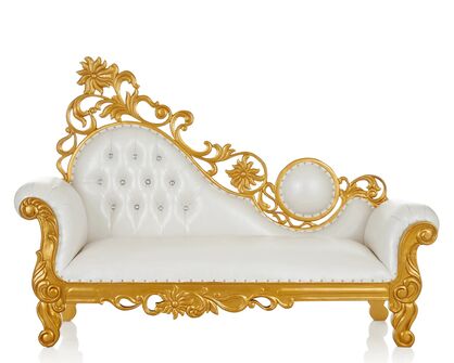 "Vanessa" Royal Chaise Lounge - White / Gold